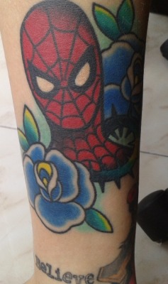 rapisaurio:  Spider-Man + Dinosaurs by Kike from Arkham Tattoo,