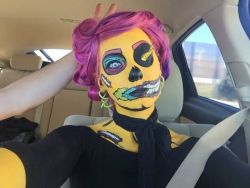 whybecosplay:  Pop Zombie makeup CPUNK  Awesome!!!!
