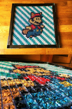 retrogamingblog:  Mario made out of colored gravel