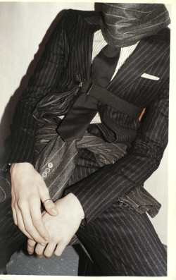 teenagedirtstache:  pinstriped suit and shirt, Dior Homme by