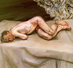 artist-freud:   Naked Man on a Bed, 1987, Lucian Freud Medium: