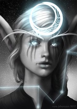 warcraft-art-gallery:  Night Elf –Astral Power  [Artist: rune