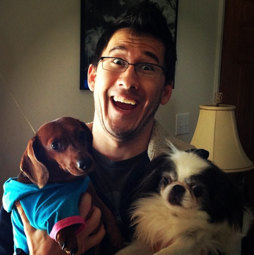 pucklexis:  Markiplier and his puppies.
