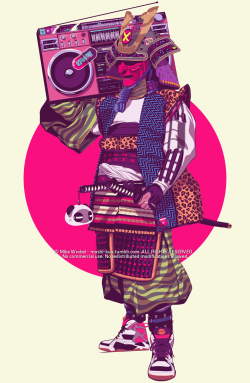 eatsleepdraw: Finally done with my Hip-Hop Samurai. Gosh, this