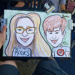 Caricatures at Dairy Delight!  12"x18" Ink and artstix