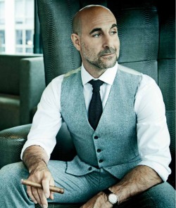 sexyolddudes:  Stanley Tucci Photo by Jim Wright (via)