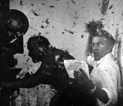 fuckindiva: Federico Fellini on the set of 8½, 1963