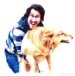 shuploc:  IT’S BUDDY!! (Markiplier and Buddy)    Colored pencils - 6 hours    [Click for high res]