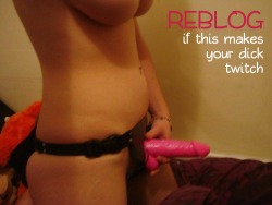 femdomsrule:  Reblog if this strapon domme makes your dick twitch.