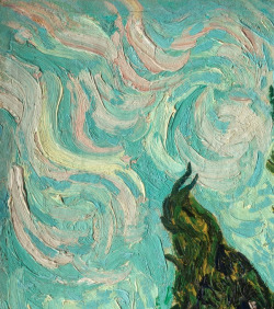 detailsofpaintings:   Vincent Van Gogh, Cypresses (details) 1889