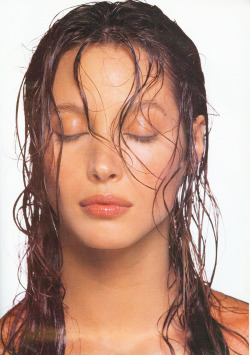 the-original-supermodels: Shiny and New - Vogue UK (1993)  Model: