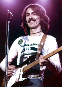 soundsof71:George Harrison, wearing a George Harrison t-shirt,