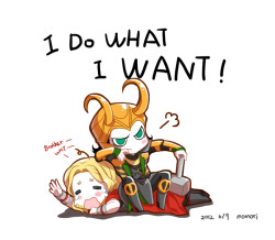 roryobasan:  Thorki Art by Momori@Avengers! >XD 