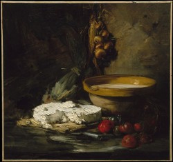 met-european-paintings:  Still Life with Cheese by Antoine Vollon,