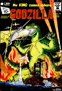 Tribute to the late Steve Ditko and Showa era Godzilla.  (Commission