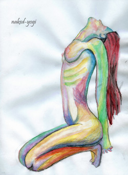 lestrixmwr:  Watercolor of naked-yogi, an inspiration for art,