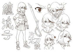 h0saki:    Ryuko and Satsuki character design sheets and key