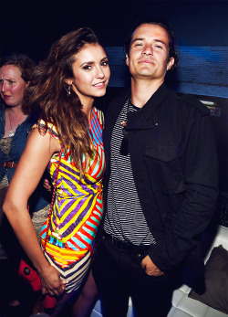 salvatore-vampire:  Nina Dobrev and Orlando Bloom at the Playboy