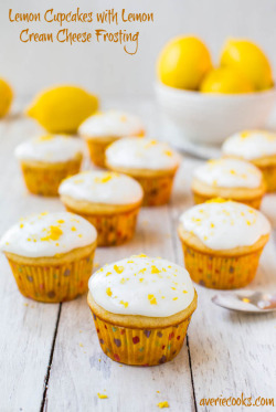 guardians-of-the-food:  Lemon Cupcakes with Lemon Cream Cheese