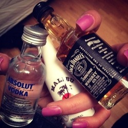 whynot97:  Vodka, Malibu aaaand Jack Daniels!