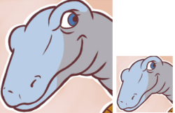 A quick portrait icon of Bronto Thunder, in the style I did my