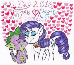 mlpfim-fanart:V-Day 2016: Spike x Rarity by gilster262 <3