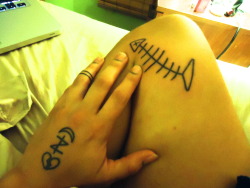 New tats!!!!!!!!!!!!!!!The moon and heart thing is the logo/sigil