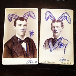 “History Hares” - Drawing over Vintage Photographs/Mixed