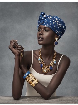 sorryimhuman: continentcreative:  Ajak Deng for MIMCO Accessories