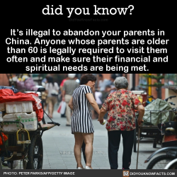 did-you-kno:  It’s illegal to abandon your parents in  China.