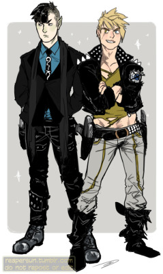 PUNK SPACE PIRATES SPOCK AND KIRK mostly i wanted to draw spock