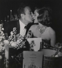 bettybacallbeauty:  Humphrey Bogart and Lauren Bacall at a party
