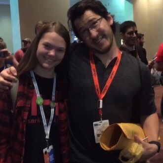 philocalyiac:  Best day of my life! Drove all the way to PAX South in San Antonio so I could meet one person for one day! Mark was super busy so I couldn’t really talk to him, but I’m determined to see him again! I love him so much and hope he read