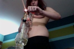 maryjanemgf:  Topless weed rips outta the new big bong during