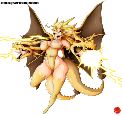 witchking00:    Kaiju or monster girl QUEEN GHIDORAH!! Anonymous