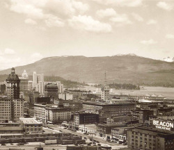 pasttensevancouver:  West Pender Street, 1939Source: Photo by