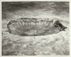 humanoidhistory:  The Barringer meteor crater in Arizona, circa