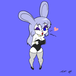 My girl Ryu-Chan dressed as a bunny girl for Easter, per tradition.With