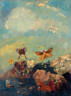 mercifulshadows:  Odilon Redon, Papillons, ca. 1910 