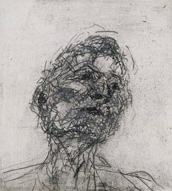 immafuster:  by Frank Auerbach - Portrait of Lucian Freud, 1981