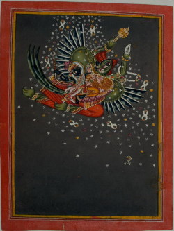 pmikos:  Indian miniature painting: Vishnu and Garuda seated
