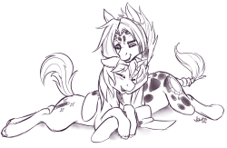 Snuggly sketch commission for Lexy~! :D