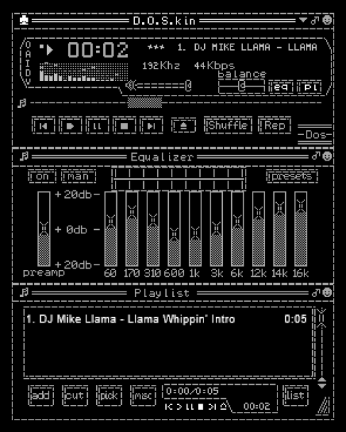 never-obsolete:  DOSkin for Winamp