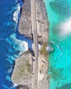 Glass Window Bridge, Eleuthera Bahamas  Calm on one side rough