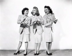 wehadfacesthen: The Andrews Sisters - from left, Maxene, Patty