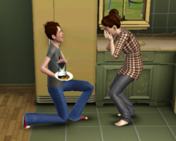 simsgonewrong:  My sim proposed to his girlfriend while holding