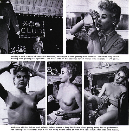 Helena Gardner prepares for another appearance at Chicago’s ‘606 Club’; as shown in this article from the March ‘56 issue of 'CABARET’ magazine..