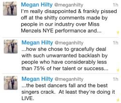 technicolourunicorn:  Megan Hilty speaking out about Idina Menzel’s