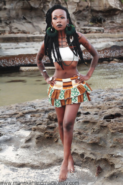 manakahandmade:  One of a kind Kente Print micro mini skirt handmade