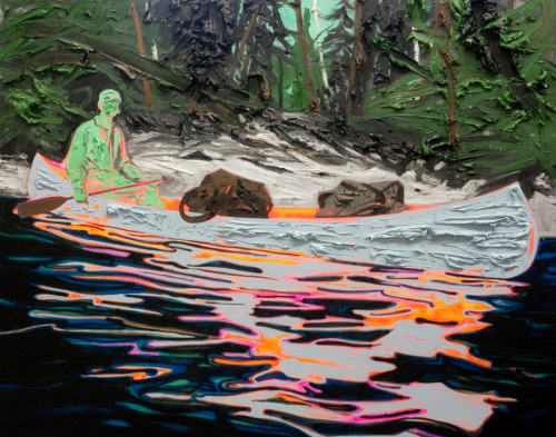 Kim Dorland.Â Untitled (Painter in a Canoe).Â 2013.